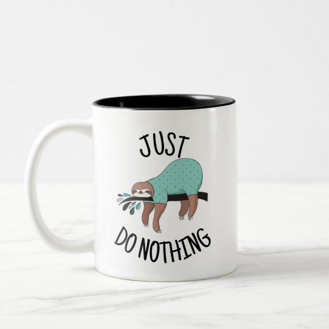 Caneca De Café Em Dois Tons Just Do Nothing Sloth (Esquerda)