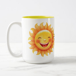 Caneca De Café Em Dois Tons JW 2026 Year Text Matthew 5:3 Smiling Sun