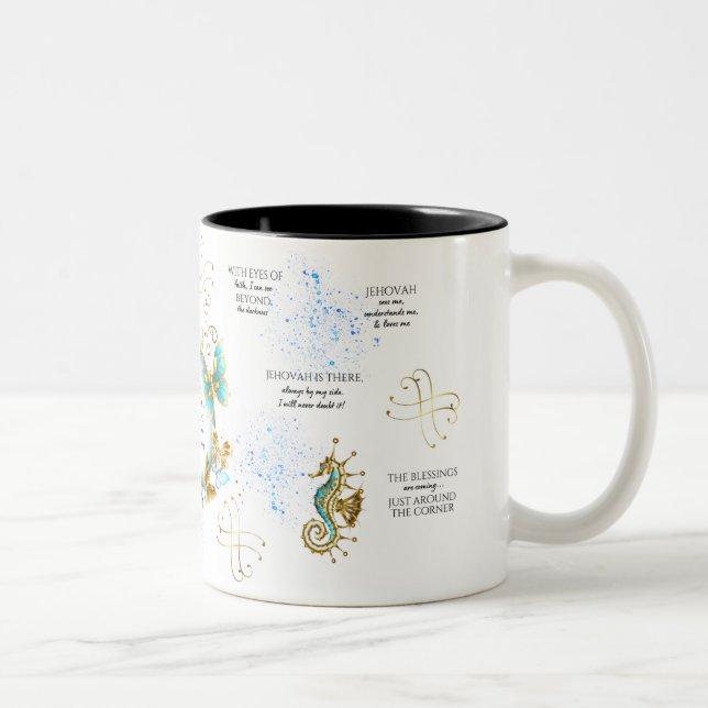 Caneca De Café Em Dois Tons JW Afirmações Espirituais Café Mug (Direita)