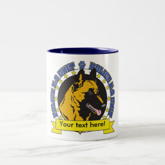 Caneca De Café Em Dois Tons K9 belga Malinois