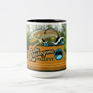 Caneca De Café Em Dois Tons Kabetogama Lake Walleye - Mug de Dois Tom