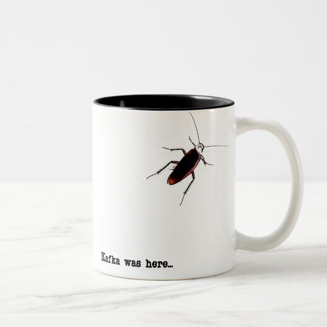 Caneca De Café Em Dois Tons Kafka estava aqui… (Direita)