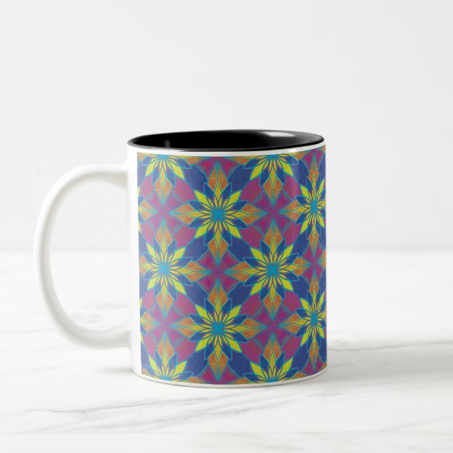 Caneca De Café Em Dois Tons Kaleidoscópio (Esquerda)