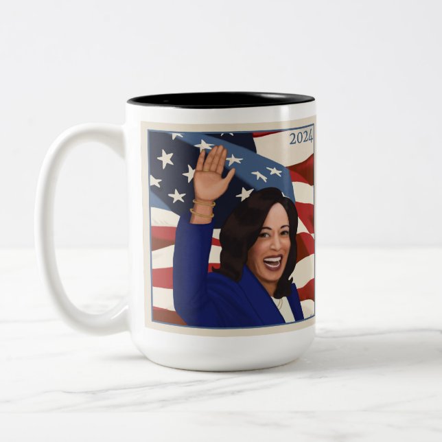 Caneca De Café Em Dois Tons Kamala 2024 (Esquerda)