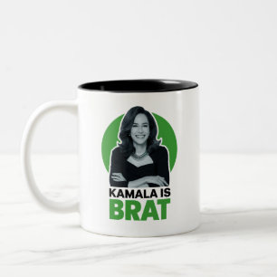 Caneca De Café Em Dois Tons Kamala é Brat Funny Sarcastic