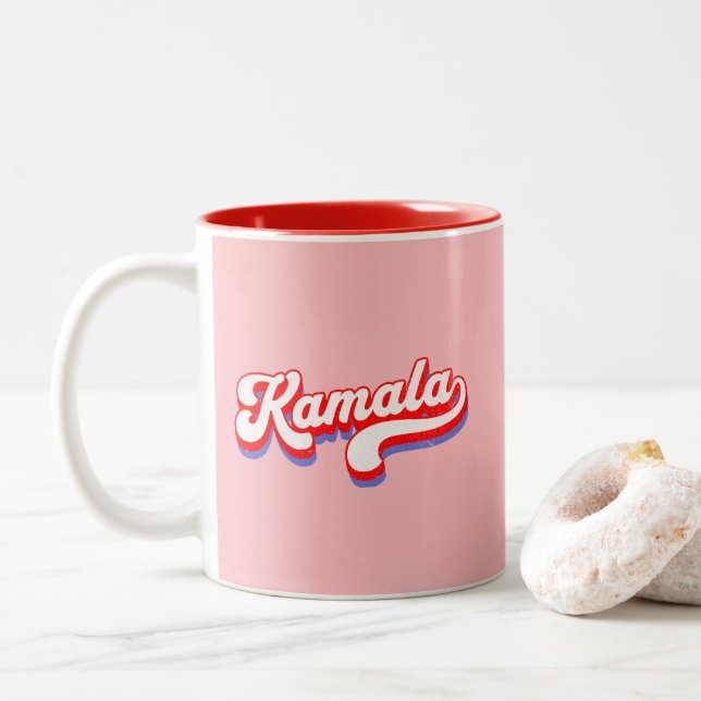 Caneca De Café Em Dois Tons Kamala Harris 2024 Cute 2024 (Com Donut)