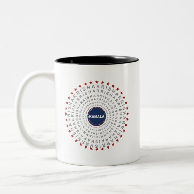 Caneca De Café Em Dois Tons KAMALA HARRIS Ecos da Mudança (Esquerda)