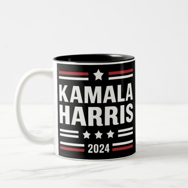 Caneca De Café Em Dois Tons Kamala Harris para as Pessoas de 2024 Presidente (Esquerda)