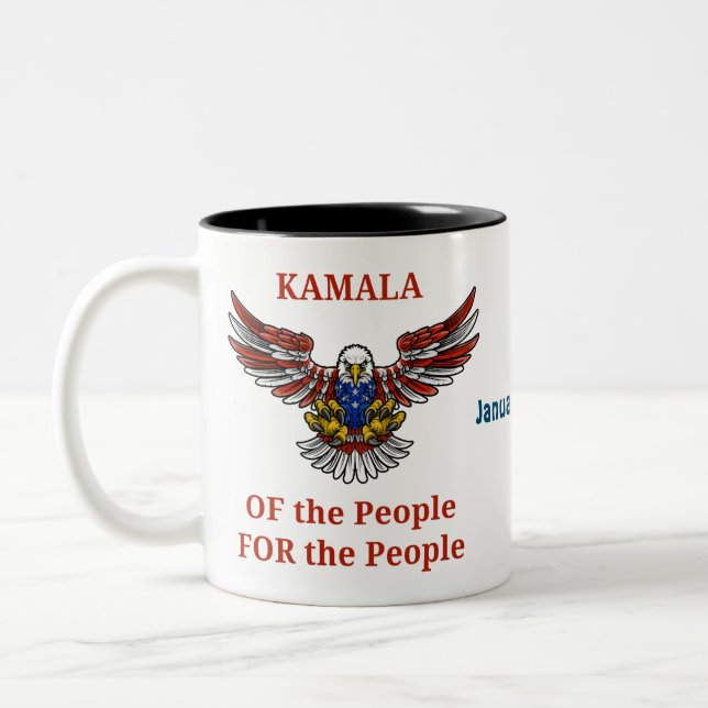 Caneca De Café Em Dois Tons KAMALA Harris Personalização Política Democrática (Esquerda)