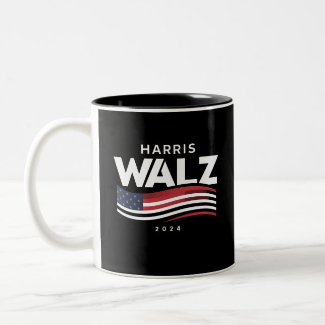 Caneca De Café Em Dois Tons Kamala Harris Tim Walz Walz 2024 Eleição (Esquerda)
