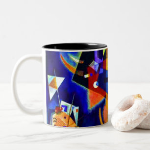 Caneca De Café Em Dois Tons Kandinksy no azul