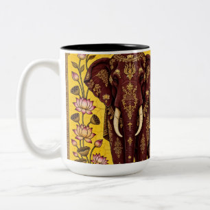 Caneca De Café Em Dois Tons Kandyan Royal Maroon Tusker Fleece -Sri Lanka