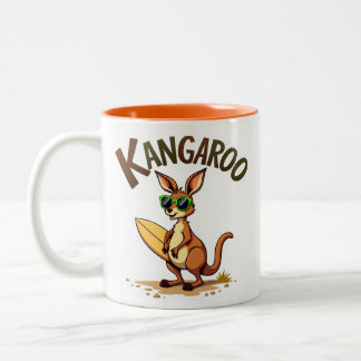 Caneca De Café Em Dois Tons Kangaroo Divertido