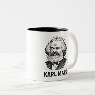 Caneca De Café Em Dois Tons Karl Marx Portrait design