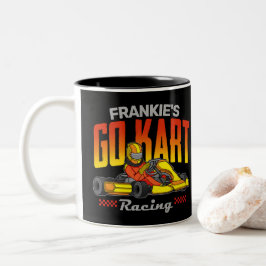 Caneca De Café Em Dois Tons Kart Racing Motorsport Personalizado