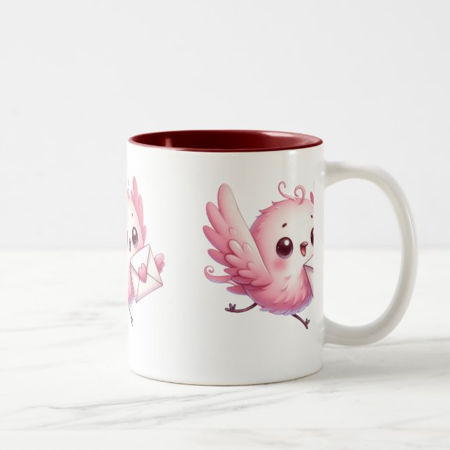 Caneca De Café Em Dois Tons Kawaii Charm Mug Doce e Simples (Direita)