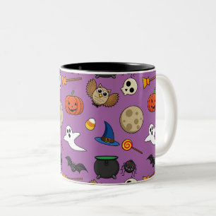 Caneca De Café Em Dois Tons Kawaii Halloween Pack