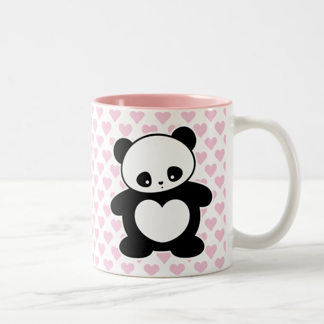 Caneca De Café Em Dois Tons Kawaii panda (Direita)
