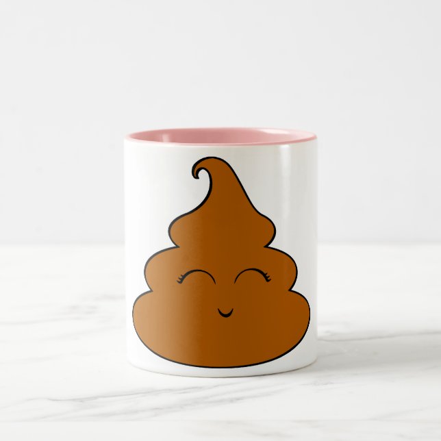 Caneca De Café Em Dois Tons Kawaii Poo Poo (Centro)