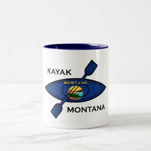 Caneca De Café Em Dois Tons Kayak Montana Flag