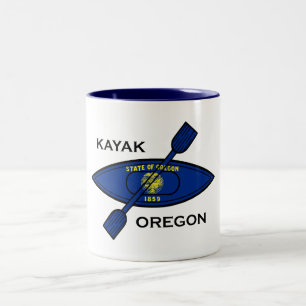 Caneca De Café Em Dois Tons Kayak Oregon Flag
