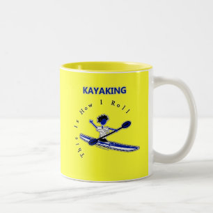Caneca De Café Em Dois Tons Kayaking isto é como eu rolo