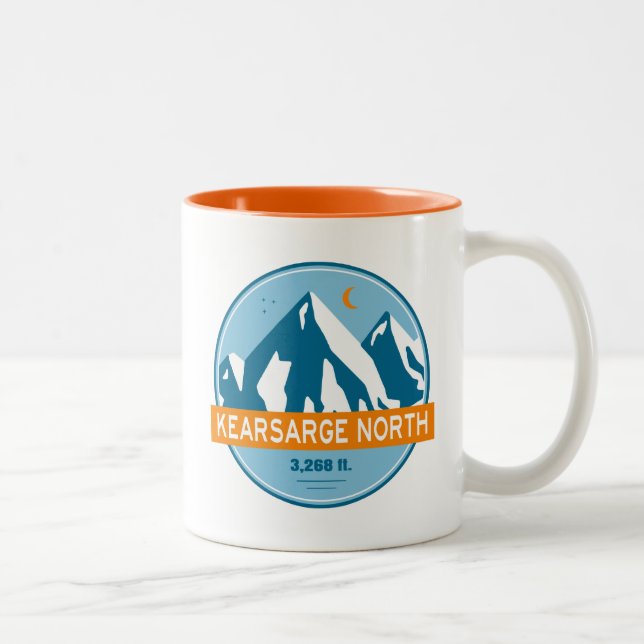 Caneca De Café Em Dois Tons Kearsarge North New Hampshire Stars Moon (Direita)