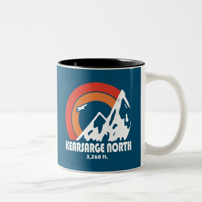 Caneca De Café Em Dois Tons Kearsarge North New Hampshire Sun Eagle (Direita)