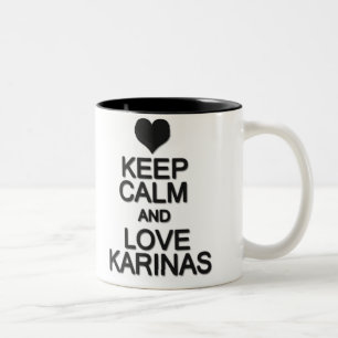 Caneca De Café Em Dois Tons Keep Calm And Love Karinas