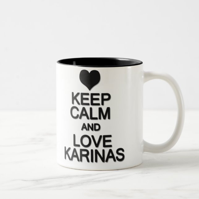 Caneca De Café Em Dois Tons Keep Calm And Love Karinas (Direita)