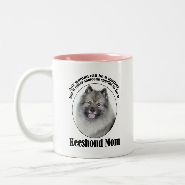 Caneca De Café Em Dois Tons Keeshond Mãe (Esquerda)