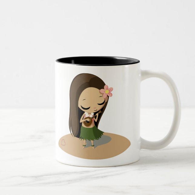 Caneca De Café Em Dois Tons Keilana a menina de Hula (Direita)