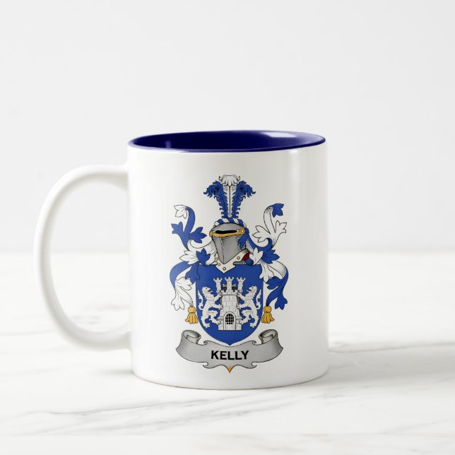 Caneca De Café Em Dois Tons Kelly Coat of Arms Two-Tone Coffee Mug (Esquerda)