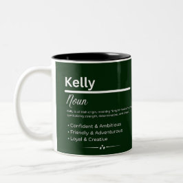 Caneca De Café Em Dois Tons Kelly, Girl Personalized Name Definition Mug