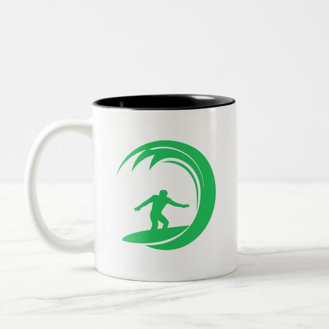 Caneca De Café Em Dois Tons Kelly Green Surfer (Esquerda)