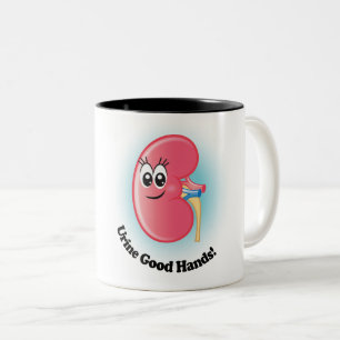 Caneca De Café Em Dois Tons Kelly Kidney "Urine Good Mands" (Boa Mão Urinári