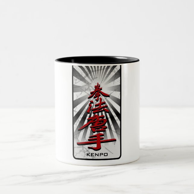 Caneca De Café Em Dois Tons Kenpo-Karate-3D (Centro)