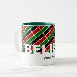 Caneca De Café Em Dois Tons KENYA FLAG Christian ACREDITA Na Marca 9:23 Person