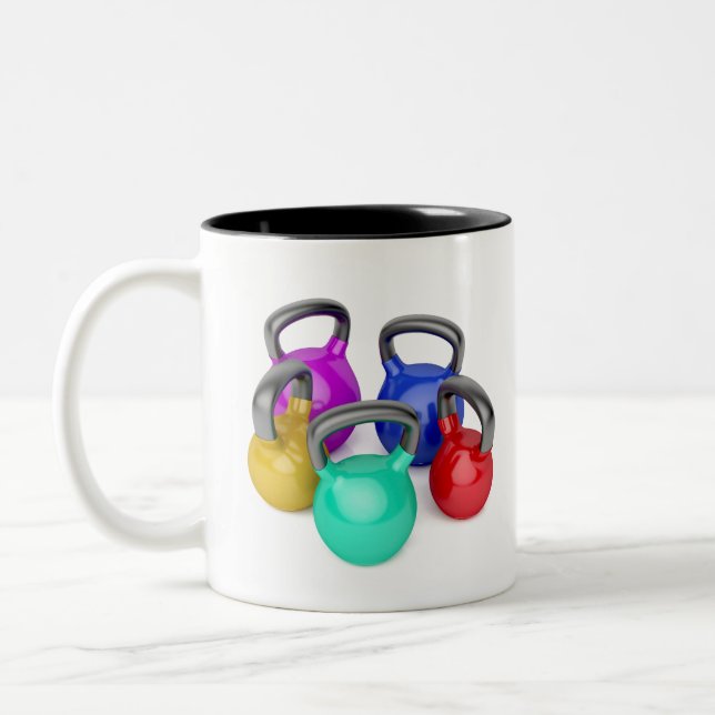 Caneca De Café Em Dois Tons Kettlebells (Esquerda)