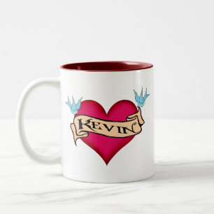 Caneca De Café Em Dois Tons Kevin - t-shirt & presentes feitos sob encomenda