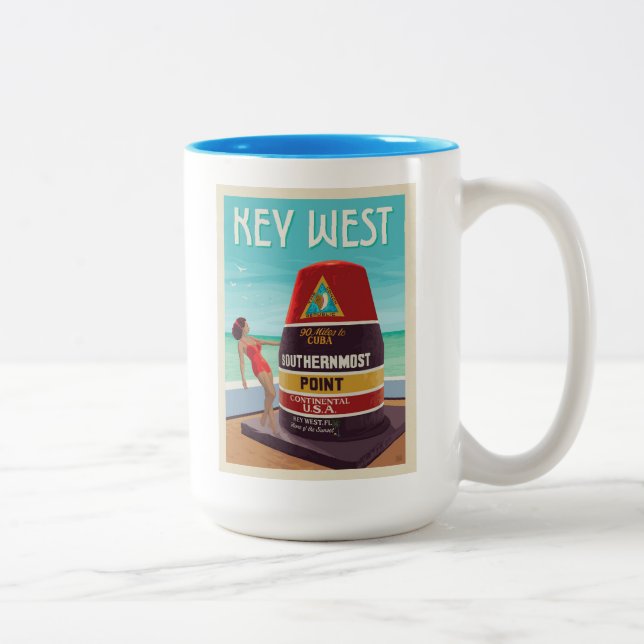 Caneca De Café Em Dois Tons Key West | Flórida (Direita)