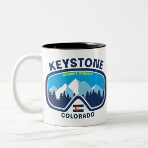 Caneca De Café Em Dois Tons Keystone Colorado Mountain Ski Goggggggs