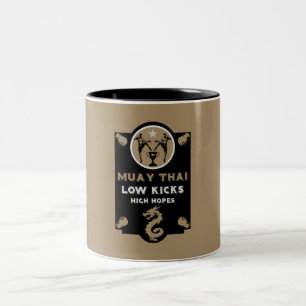 Caneca De Café Em Dois Tons Kickboxer Muay Thai Esporte