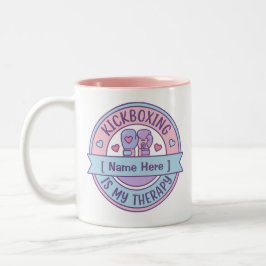 Caneca De Café Em Dois Tons Kickboxing É Minha Terapia Nome Personalizado 