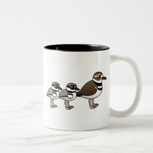 Caneca De Café Em Dois Tons Killdeer & dois pintinhos