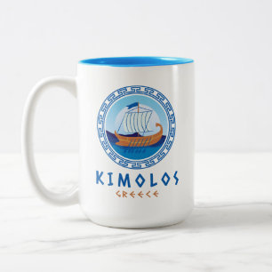 Caneca De Café Em Dois Tons Kimolos, Grécia de navio grego Design