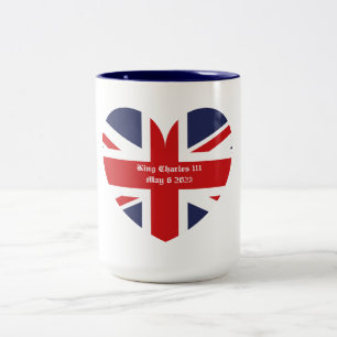 Caneca De Café Em Dois Tons King Charles 111 Coronation England Flag Two-Tone