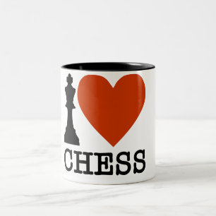 Caneca De Café Em Dois Tons King Chess Piece I Heart Chess Coffee Mug