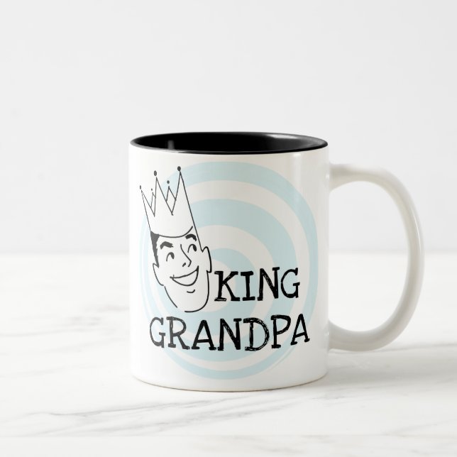 Caneca De Café Em Dois Tons King Grandpa T-shirts e presentes (Direita)