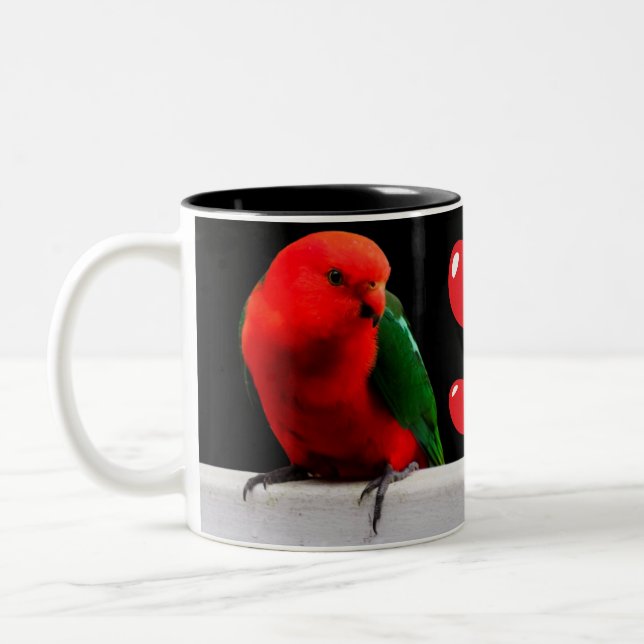 Caneca De Café Em Dois Tons King Parrots in Love Two-Tone Mug (Esquerda)